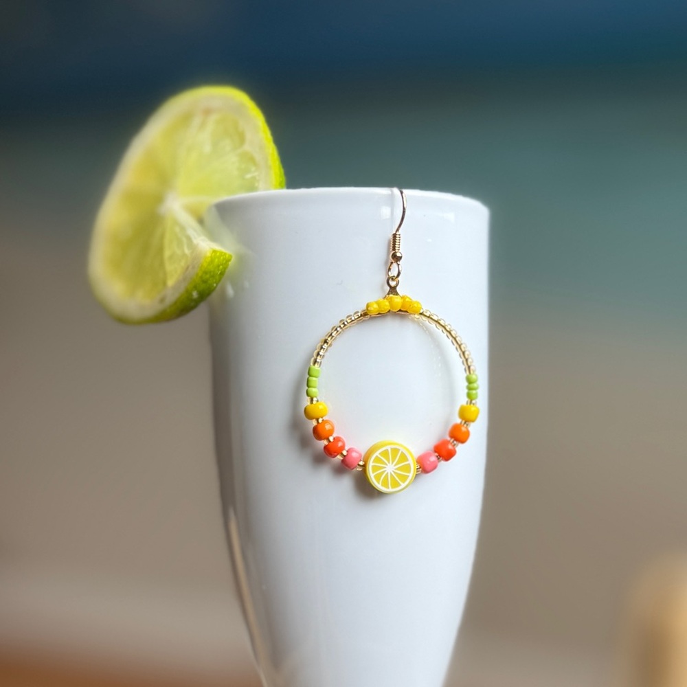 Cute and fun beaded fruit earrings